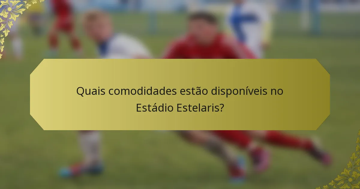 Quais comodidades estão disponíveis no Estádio Estelaris?