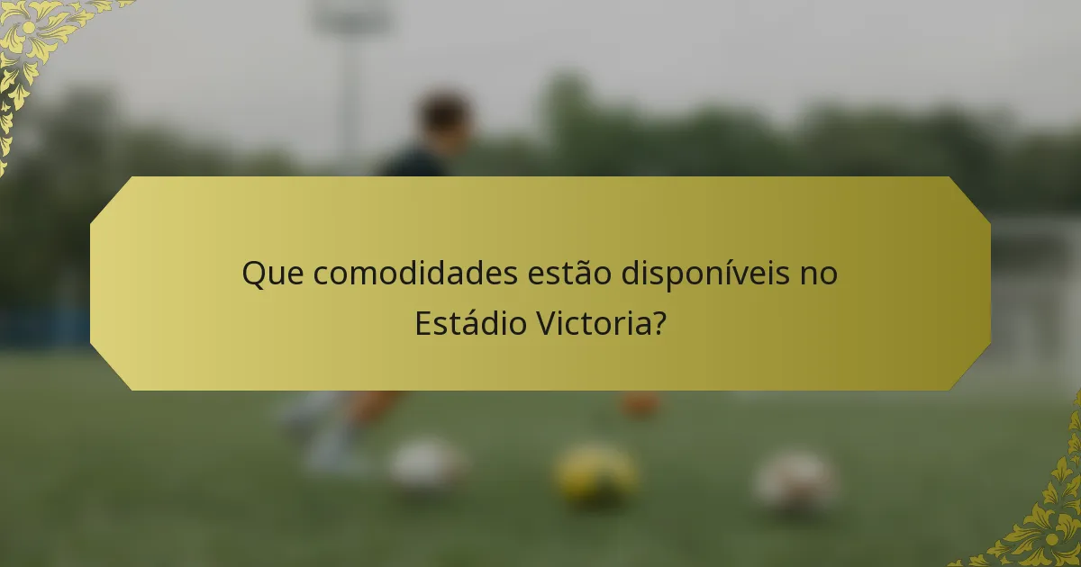 Que comodidades estão disponíveis no Estádio Victoria?